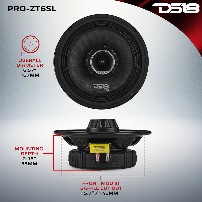 DS18 PRO ZT6SL size dimensions