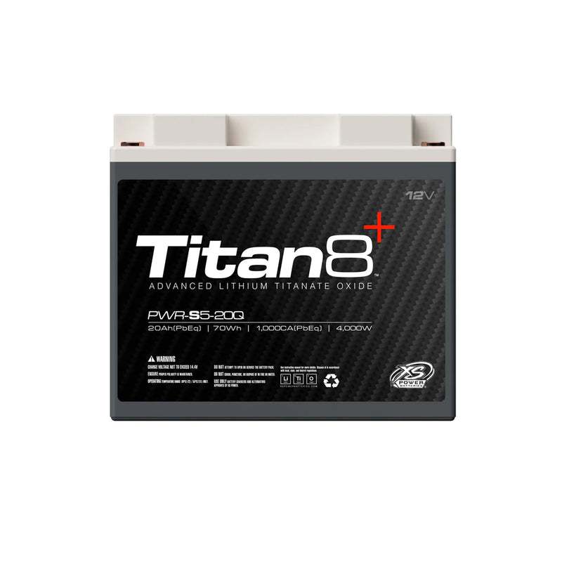 PWR-S5-20Q XS Power Powersports Battery 12V Lithium LTO Titan8 BCI Group 20/20L - 4,000 Watts Max 20Ah