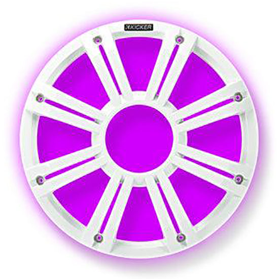 45KMG10W KICKER 10" White Grille w/ RGB LEDs for Marine KM10 + KMF10 Subwoofer Subs