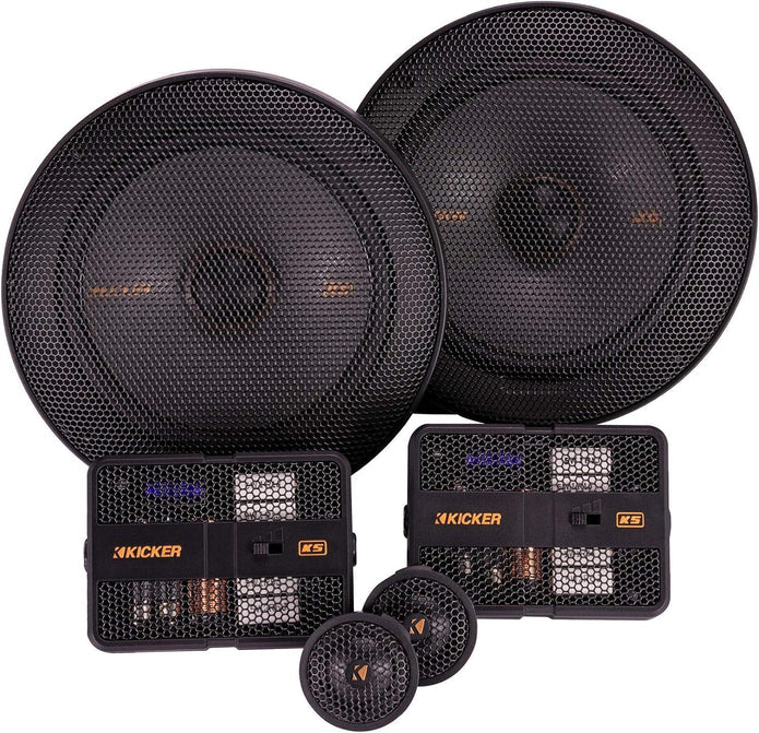 51KSS6504 KICKER KS Series 6.5" 6 1/2 Inch Component Speakers 1" Inch Tweeters 125W RMS Car Audio 4 Ohm (Pair)