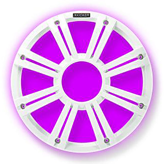 45KMG12W KICKER 12" White Grille w/ RGB LEDs for Marine KM12 + KMF12 Subwoofer Subs