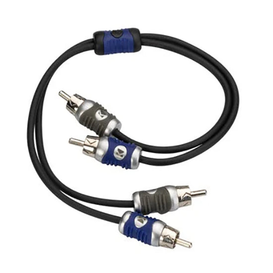 46QI203 KICKER Q-Series 2-Channel RCA Interconnects, 0.3 Meter / 12 Inch