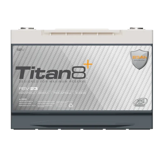 RSV-23 XS Power Battery Titan8 12V Lithium LTO Titanate 69aH Equivalent 5,000 Watts Max - BCI Group 34