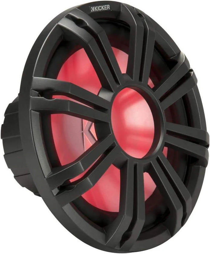 45KMG10C KICKER 10" Charcoal Grille w/ RGB LEDs for Marine KM10 + KMF10 Subwoofer Subs