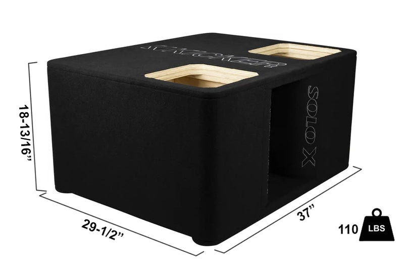 49DUL7X12 KICKER Solo-X 12" L7X Dual Subwoofer Unloaded Enclosure Ported Box