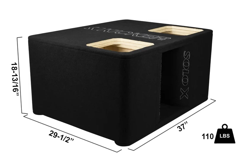 49DUL7X12 KICKER Solo-X 12" L7X Dual Subwoofer Unloaded Enclosure Ported Box