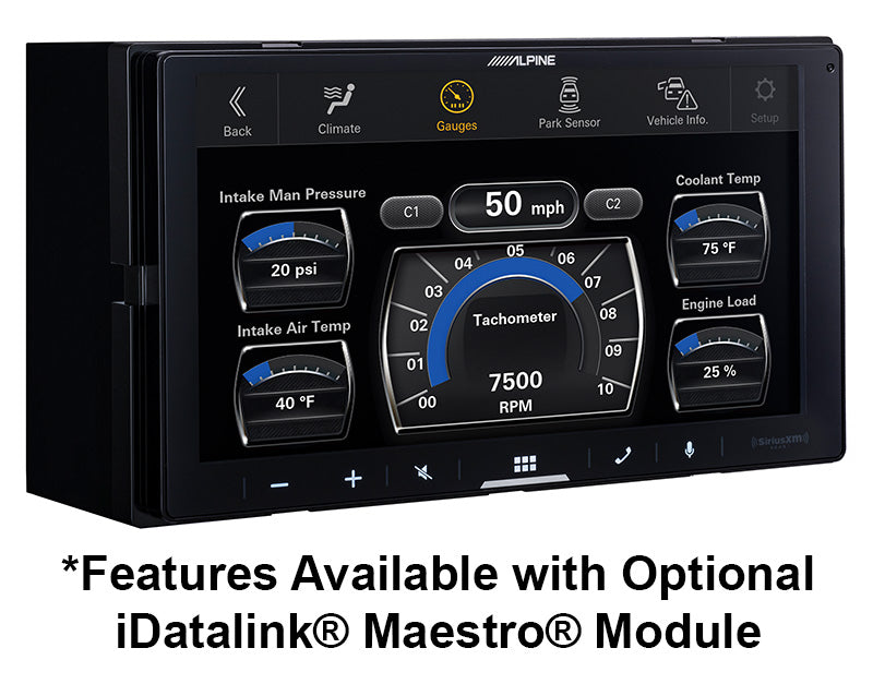 iLX-W670-M Alpine 7" Digital Multimedia Receiver with SWC Adapter, Shallow Chassis Double-Din Touchscreen Head Unit with CarPlay and Android Auto, iDatalink Maestro Compatible