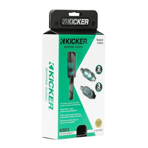47KMI3 KICKER Marine 2-Channel RCA Interconnects, 3.0 Meter
