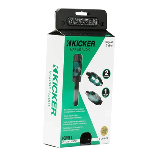47KMI1 KICKER Marine 2-Channel RCA Interconnects, 1.0 Meter