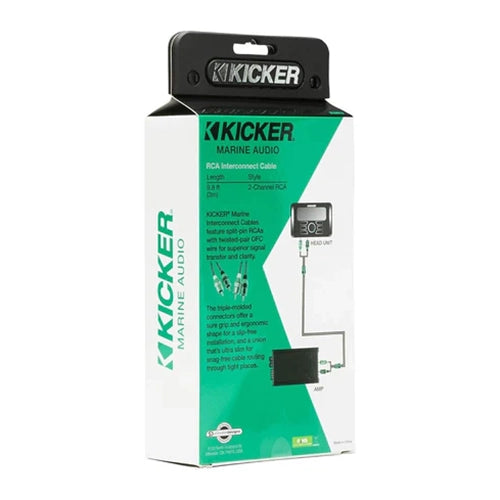 47KMI3 KICKER Marine 2-Channel RCA Interconnects, 3.0 Meter