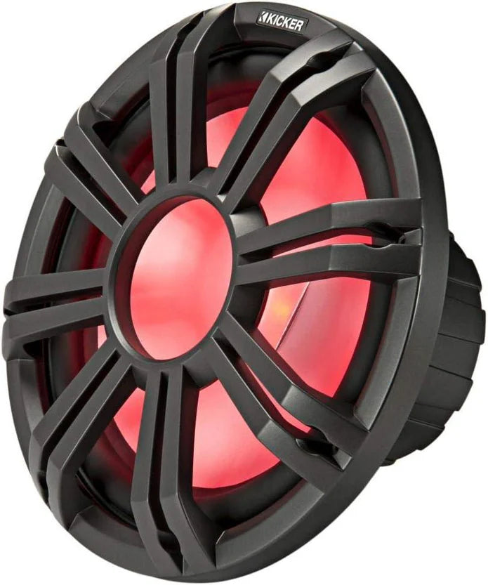 45KMG12C KICKER 12" Charcoal Grille w/ RGB LEDs for Marine KM12 + KMF12 Subwoofer Subs