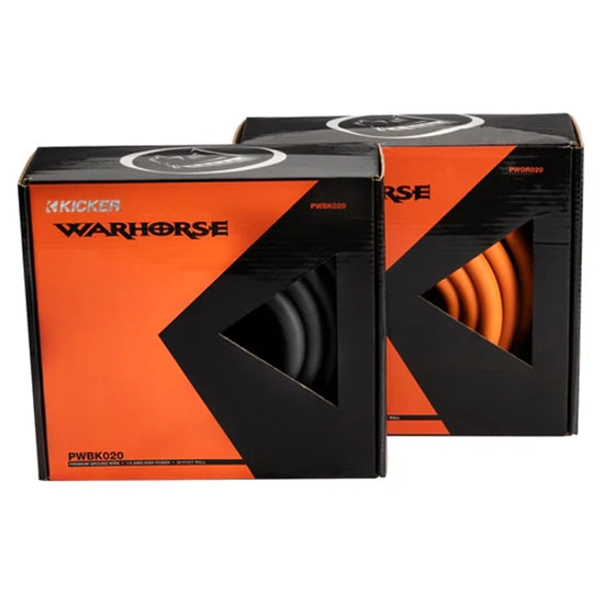 50PWOR020 KICKER Warhorse WXA Series 1/0 Gauge 20ft Power Wire Kit Orange 0 AWG 1/0 GA