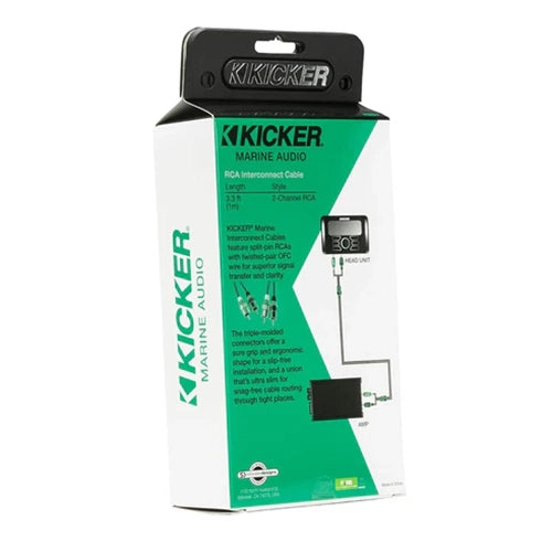 47KMI1 KICKER Marine 2-Channel RCA Interconnects, 1.0 Meter