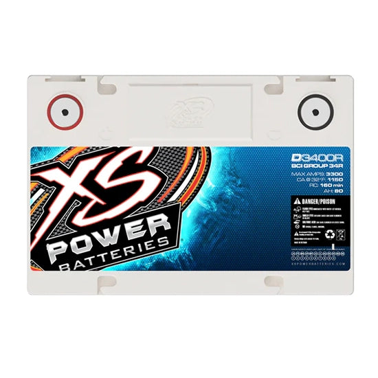 D3400R XS Power Battery 12V AGM D Series BCI Group 34R - 2500W / 4000W 80Ah 1150CA