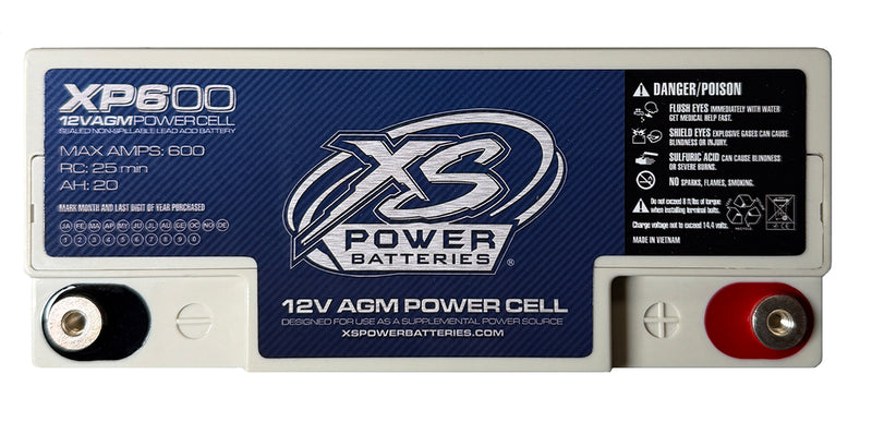 XP600 XS Power 12V AGM Secondary Reserve Battery 20Ah 600A Max Deep Cycle Supplemental