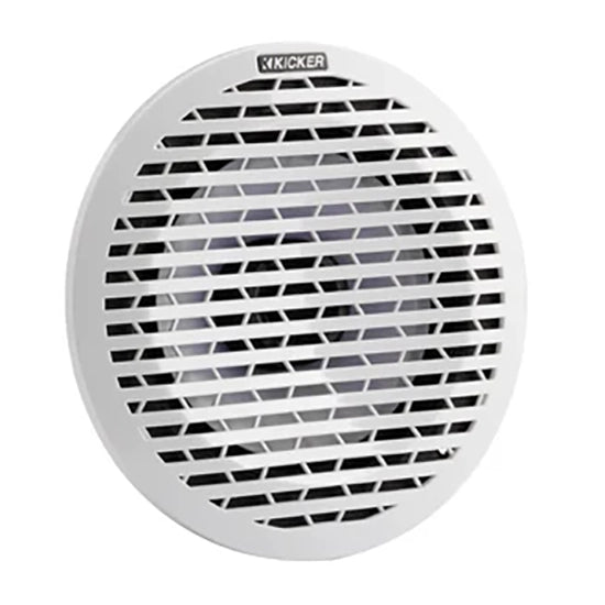 51KM614FL KICKER KM Series 6.5" 6 1/2 Inch Thin Mount Coaxial 2 Way Marine Waterproof Speakers w/LED's 65W RMS 4 Ohm (Pair) White & Silver Grilles Included