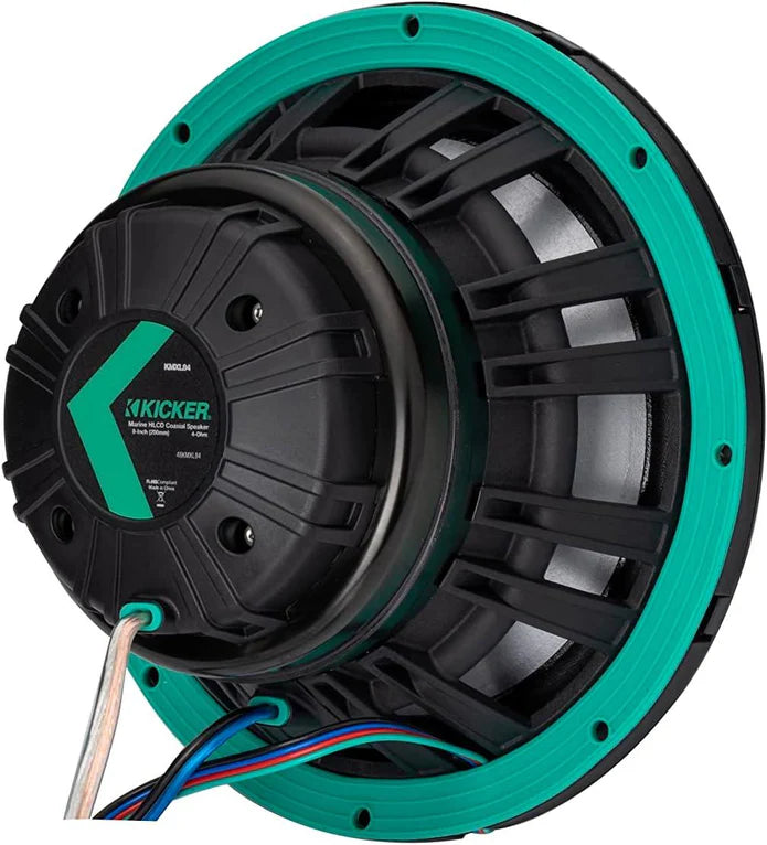 48KMXL84 KICKER KMXL Series 8" Inch Marine Horn Loaded Compression Driver w/LEDs Coaxial Speaker 4-Ohm (Pair)