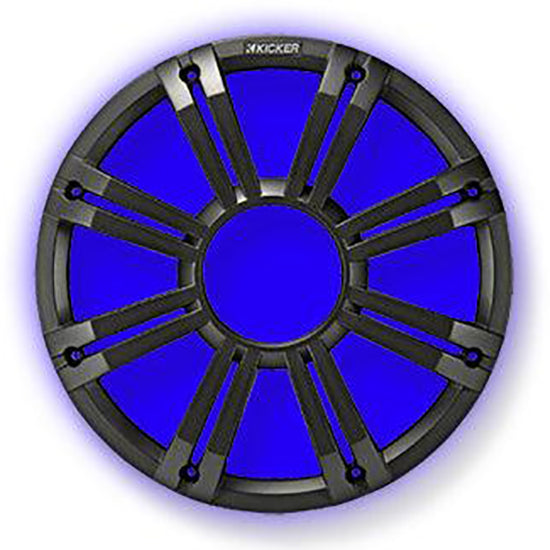 45KMG12C KICKER 12" Charcoal Grille w/ RGB LEDs for Marine KM12 + KMF12 Subwoofer Subs