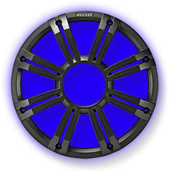 45KMG10C KICKER 10" Charcoal Grille w/ RGB LEDs for Marine KM10 + KMF10 Subwoofer Subs