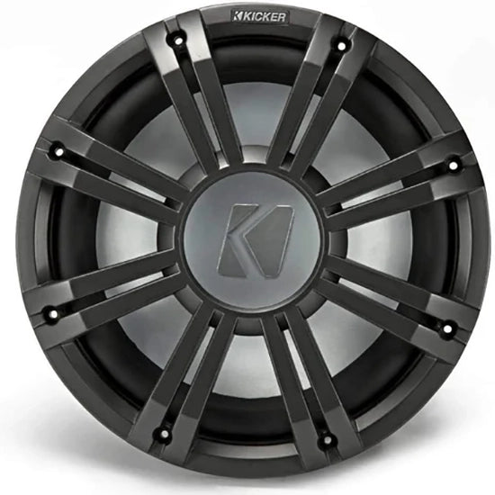 45KMG10C KICKER 10" Charcoal Grille w/ RGB LEDs for Marine KM10 + KMF10 Subwoofer Subs