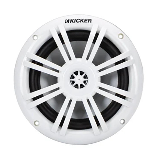 51KM604WL KICKER KM White 6.5"Coaxial 2-Way Marine Waterproof Speakers with RGB LEDs 50W RMS 4 Ohm (Pair)