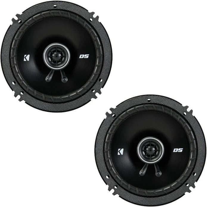 43DSC6504 KICKER DS Series 6.5" 6 1/2" Coaxial 2 Way Speakers Factory Upgrade 60W RMS 240W Peak 4 Ohm Car Audio (Pair)