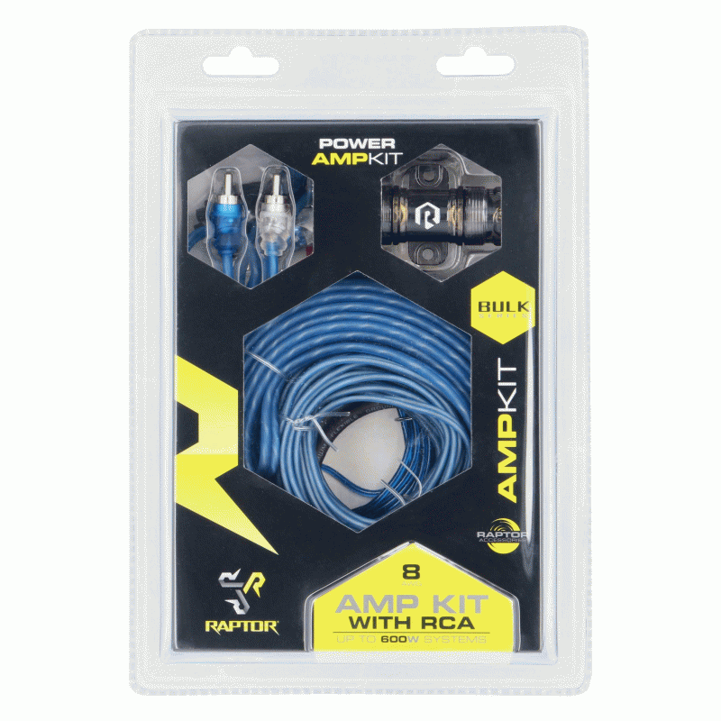 R2AK8 METRA 8 Gauge 8 AWG Complete Amplifier Amp Installation Wire Kit 8GA
