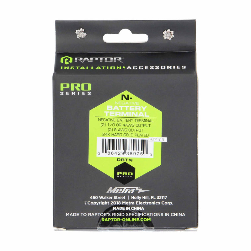 RBTN METRA Raptor Negative Battery Terminal - Pro Series