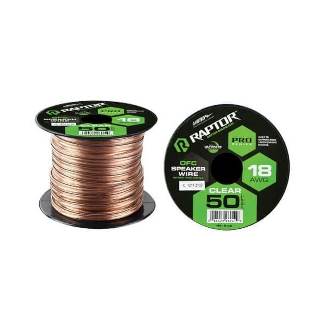 R5SW18-50 METRA 18 Gauge OFC Speaker Wire CLEAR 50FT