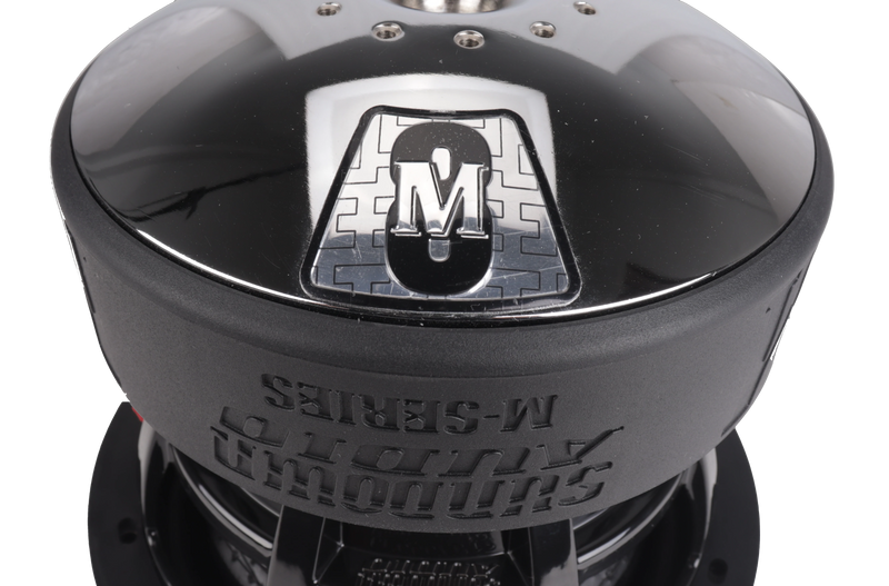 High-velocity vented pole and rear gap venting on Sundown Audio SW-M8 subwoofer