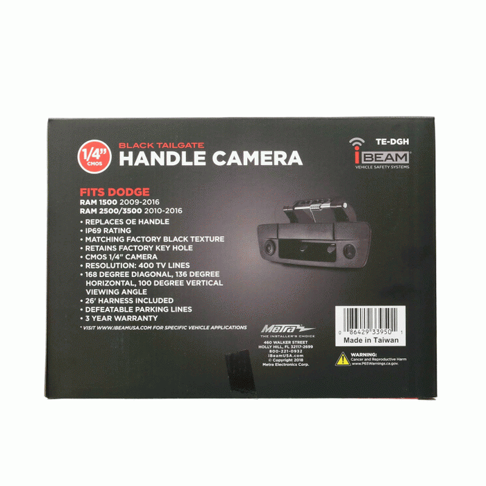 TE-DGH METRA Rear-View RAM Tailgate Handle Backup Camera 2009-2018