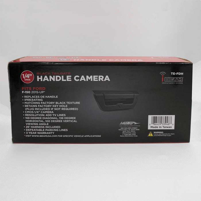 TE-FDH METRA Rear-View Ford Tailgate Handle Backup Camera 2015-2017