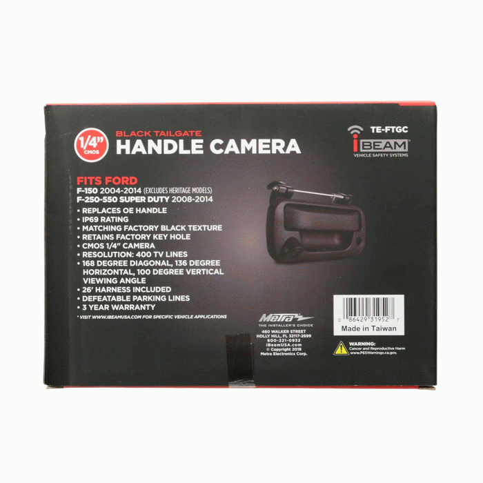TE-FTGC METRA Rear-View Ford Tailgate Handle Backup Camera 2004-2014