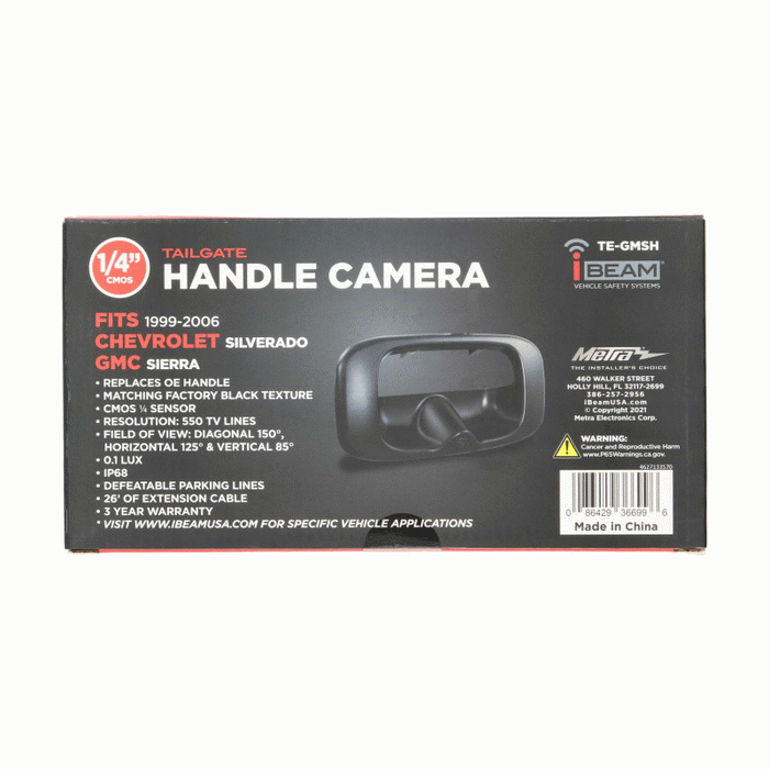TE-GMSH METRA Rear-View Chevy/GMC Tailgate Handle Backup Camera 1999-2006