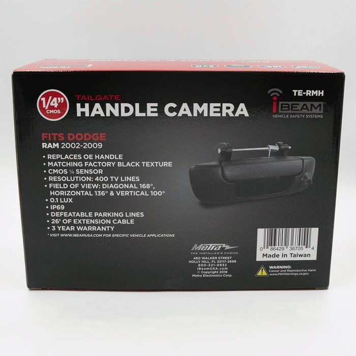 TE-RMH METRA Rear-View Dodge RAM Tailgate Handle Backup Camera 2002-2009