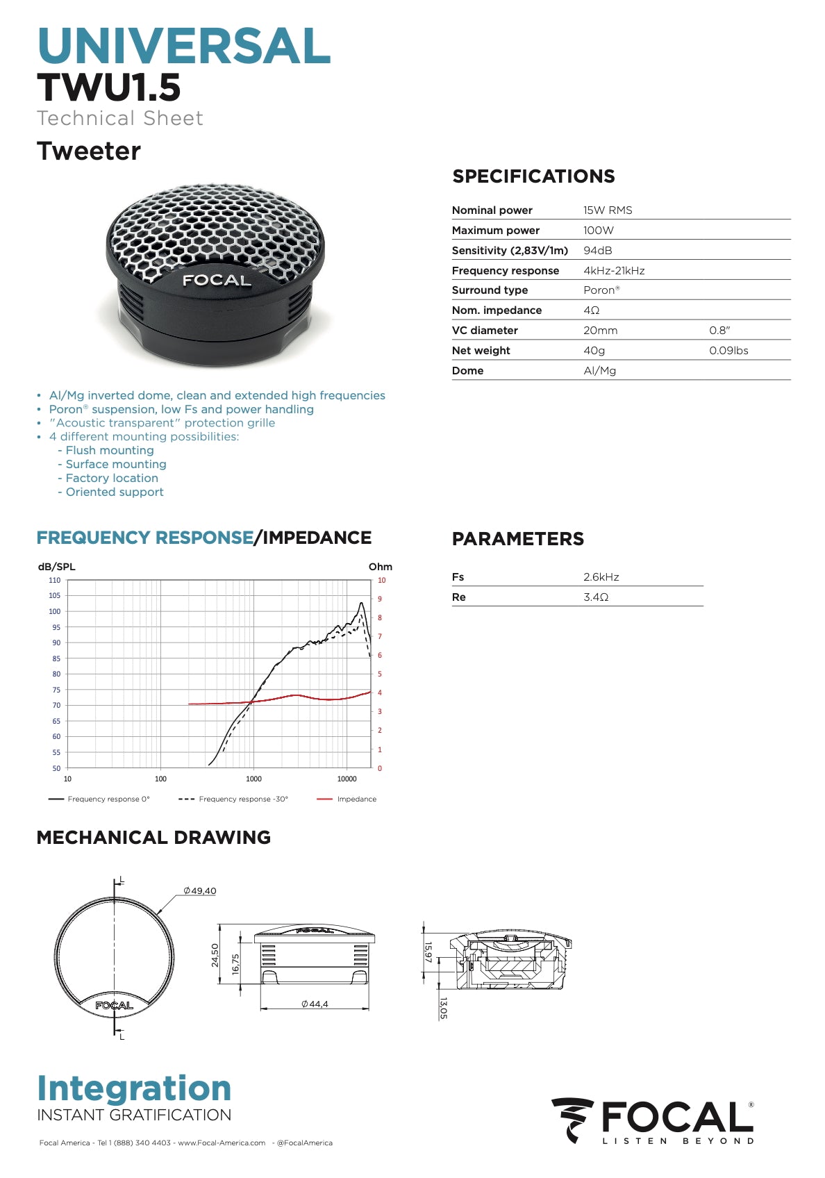 TWU1.5 Focal Universal Integration 1.5