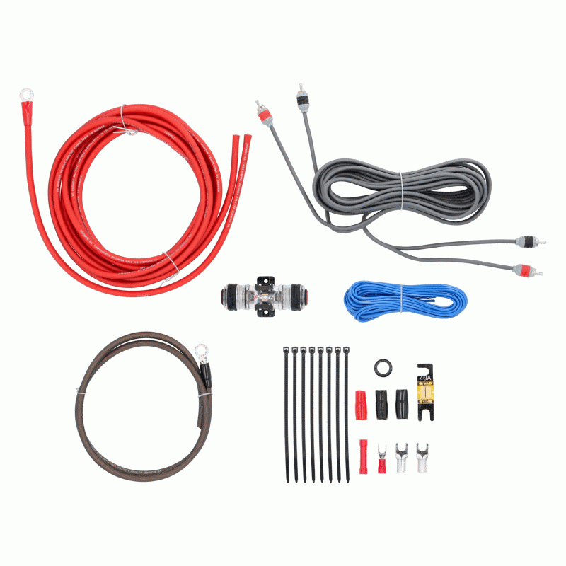 V8-AK8 METRA 8 Gauge OFC 8 AWG Complete Amplifier Amp Installation Wire Kit 8GA (Oxygen Free Copper)