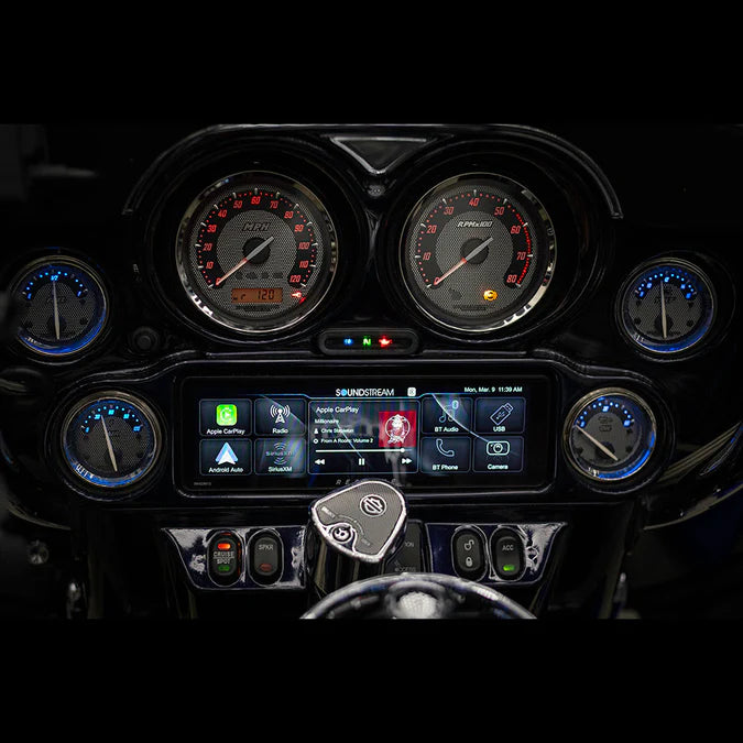 WHD.9813 Precision Power Soundstream Plug-n-Play Motorcycle Audio Headunit Radio Upgrade for 1998-2013 Harley Davidson Touring Motorcycles w/ Wireless Apple CarPlay, Android Auto, SiriusXM Ready