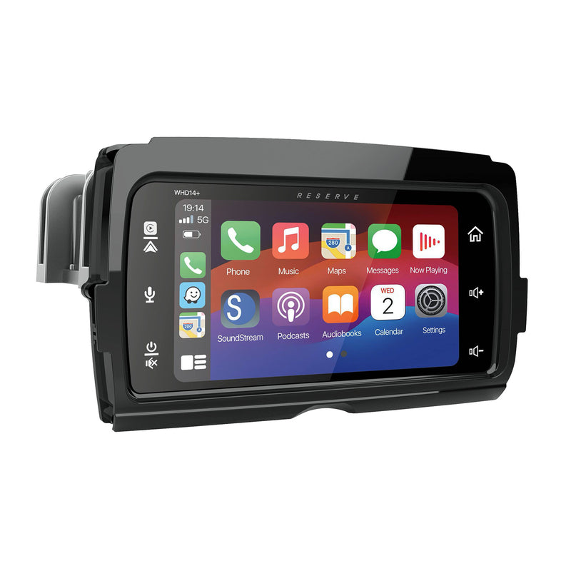 WHD.14 Precision Power Soundstream Plug-n-Play Motorcycle Audio Headunit Radio Upgrade for 2014-2023 Harley-Davidson® Touring Motorcycles w/ Wireless Apple CarPlay & Android Auto, & 7” QLCD Touchscreen
