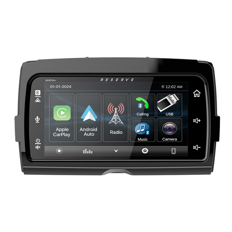 WHD.14 Precision Power Soundstream Plug-n-Play Motorcycle Audio Headunit Radio Upgrade for 2014-2023 Harley-Davidson® Touring Motorcycles w/ Wireless Apple CarPlay & Android Auto, & 7” QLCD Touchscreen