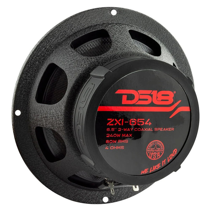 ZXI-654 DS18 Elite 6.5" 2-Way Coaxial Car Speakers | Kevlar Cone 80W RMS 4-Ohm (Pair)