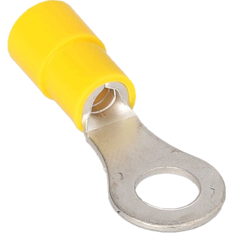 YVRT14 METRA Yellow Vinyl 1/4" Ring Terminal for 12-10 Gauge Wire (Each)