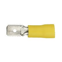 YVMD250 METRA Yellow Vinyl .250 Male Quick Disconnect for 12-10 Gauge Wire (Each)