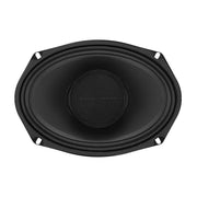 Front view of DS18 PRO-HY69.4MSL 6x9 hybrid loudspeaker with compression driver