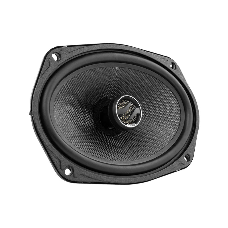 Close-up of the Kevlar cone on the DS18 ZXI-694 6x9-inch speaker