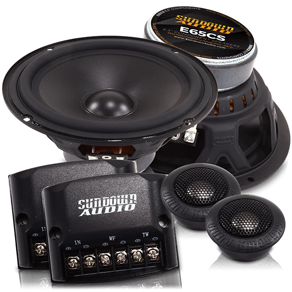 S-E6.5CS Sundown Audio E-6.5CS 6.5" 6-1/2 Component Speakers + Tweeters 100W RMS Car Audio (Pair)