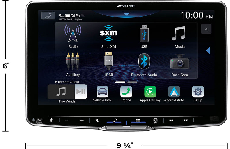 iLX-F509 Alpine Halo9 Multimedia Receiver 9” Floating HD Touchscreen Display Hi-Res Audio Head Unit with Wireless CarPlay and Wireless Android Auto HDMI iDatalink Maestro