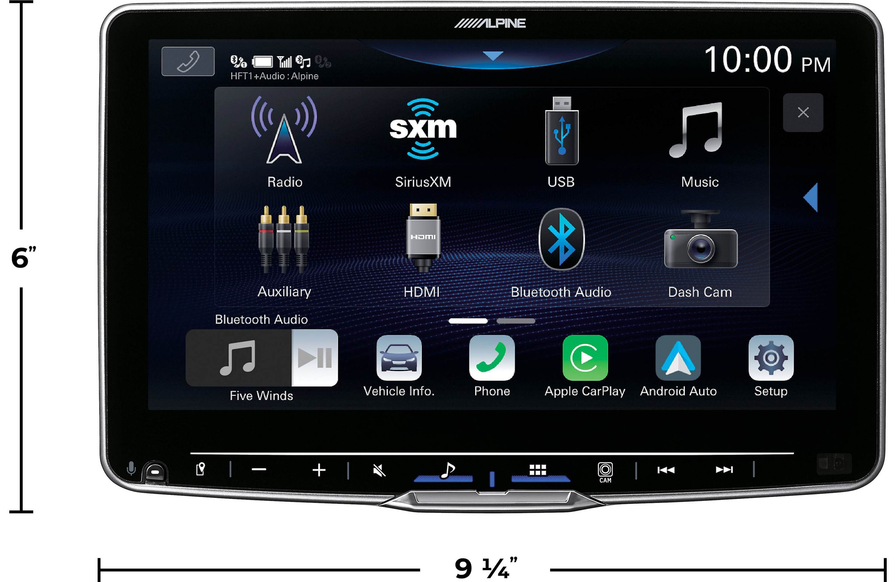 iLXF509 Alpine Halo9 Multimedia Receiver 9” Floating HD Touchscreen Display HiRes Audio Head