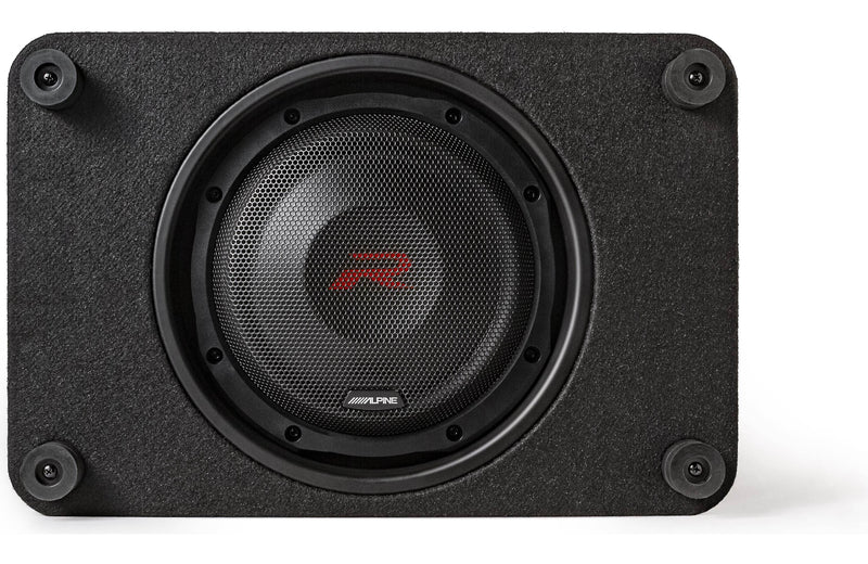 RS-SB10 Alpine R-Series 10" Shallow Subwoofer Sub Single Loaded Down Firing Enclosure 600W RMS 2 Ohm