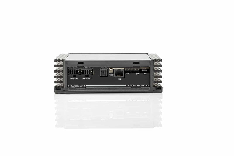 PICO 8|10 DSP - 18 Volt Mosconi Pico Line 8 Channel Class D 18 Volt Amplifier With Built-In 10 Channel DSP, 4x50W + 4x80W 4 Ohm, Car Audio Amplifier